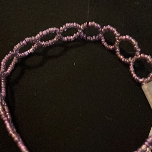 Girls infinity glass beaded gold clasped choker with earrings - Picture 3 of 3